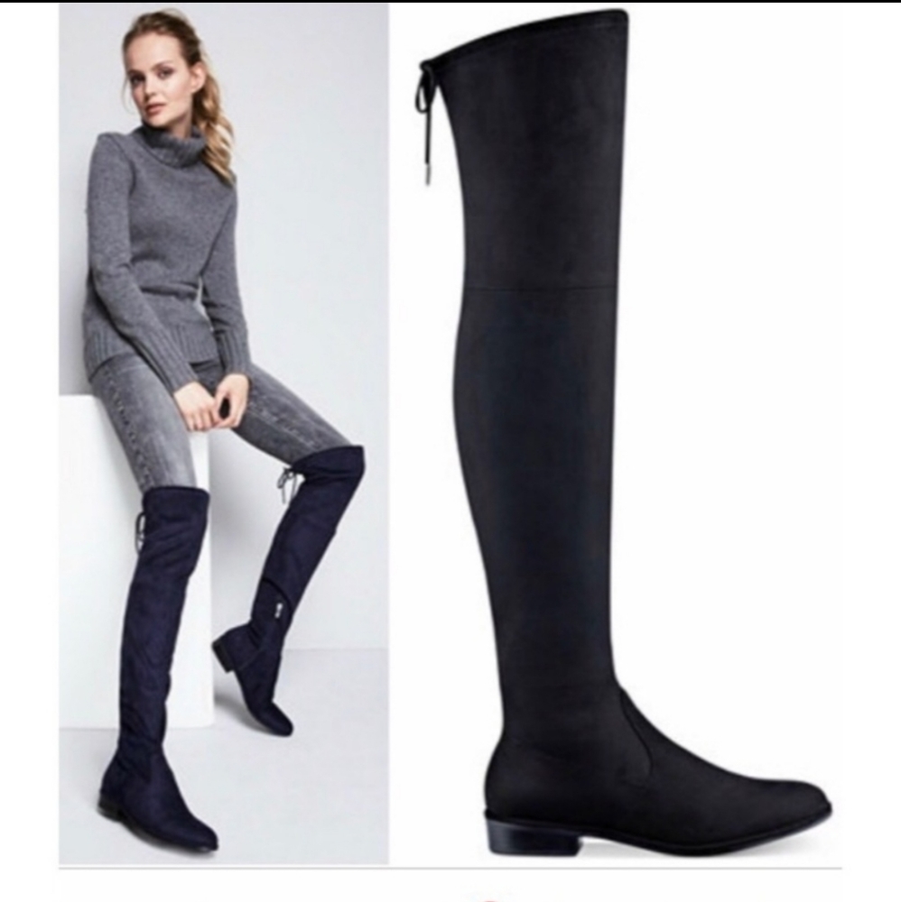 Marc Fisher Black Humor Velvet Over The Knee Boots